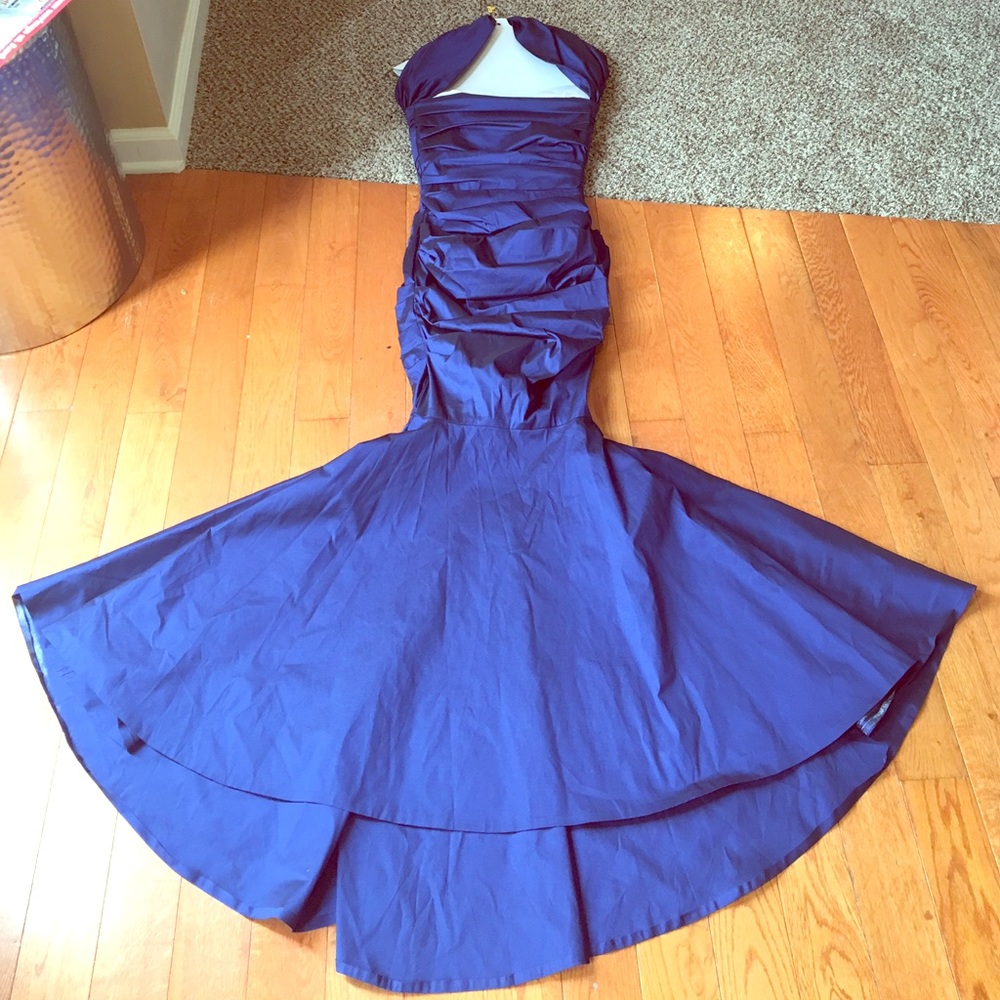 Thomas Runhof blue mermaid gown
